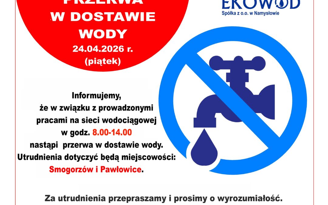 Przerwa w dostawie wody