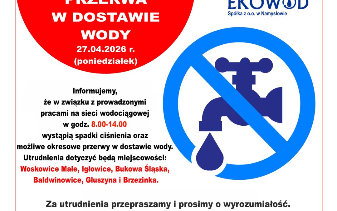 Przerwa w dostawie wody