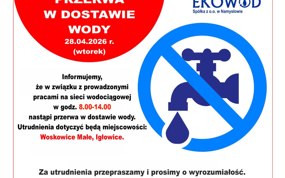 Przerwa w dostawie wody