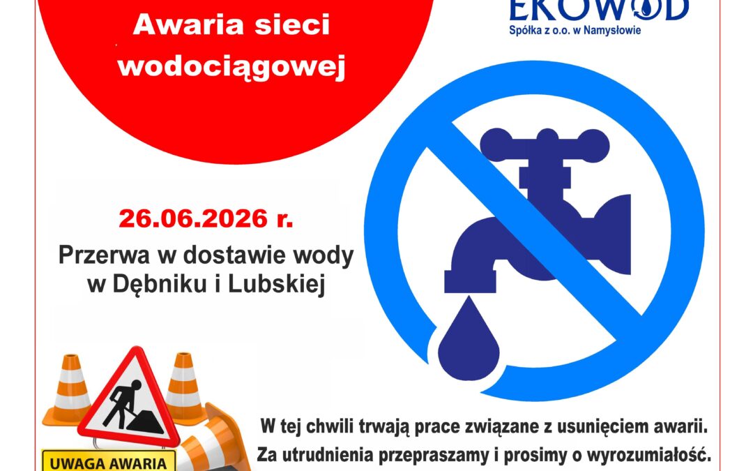 Awaria sieci wodociągowej