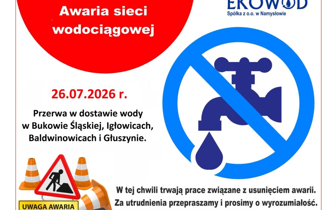 Awaria sieci wodociągowej